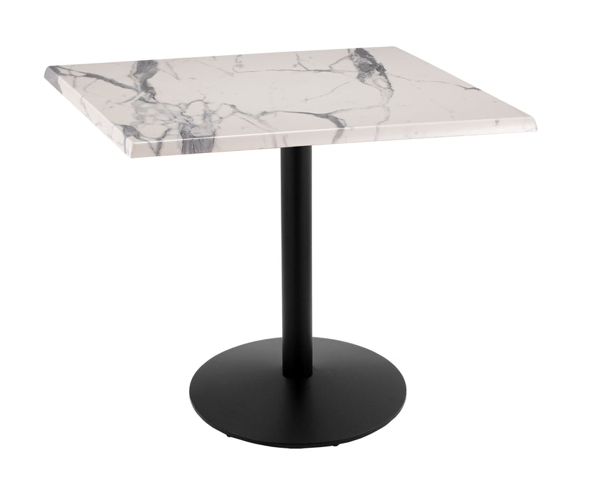 Holland Bar Stool 30" x 30" & 36" x 36" Square Laminate Outdoor / Indoor Bar Height Table with Round Base