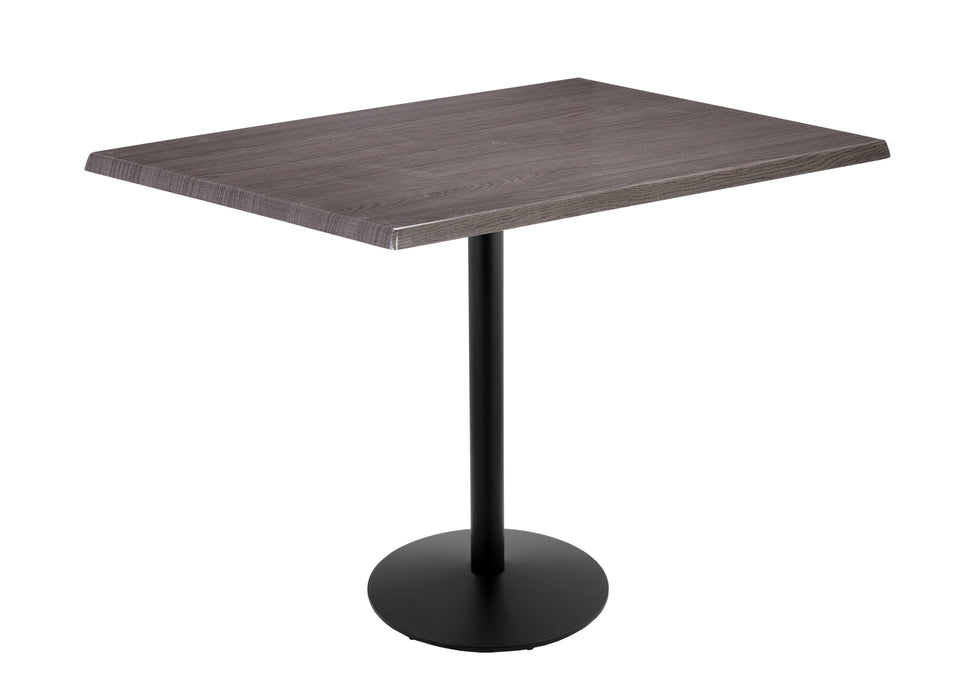 Holland Bar Stool 30" x 48" Rectangle Laminate Outdoor / Indoor Bar Height Table with Round Base