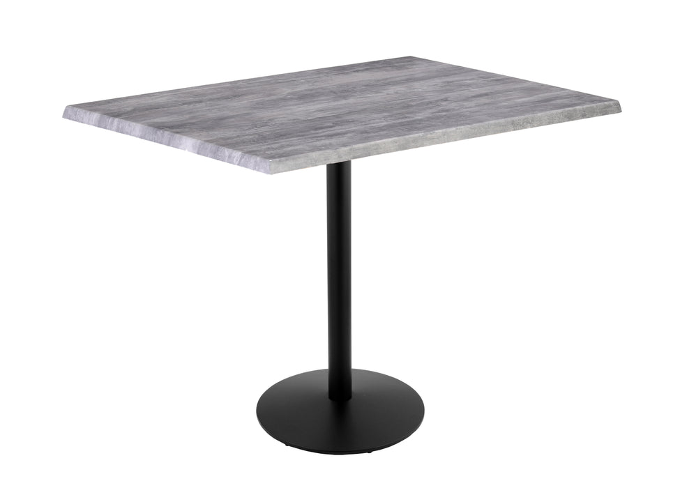 Holland Bar Stool 30" x 48" Rectangle Laminate Outdoor / Indoor Bar Height Table with Round Base