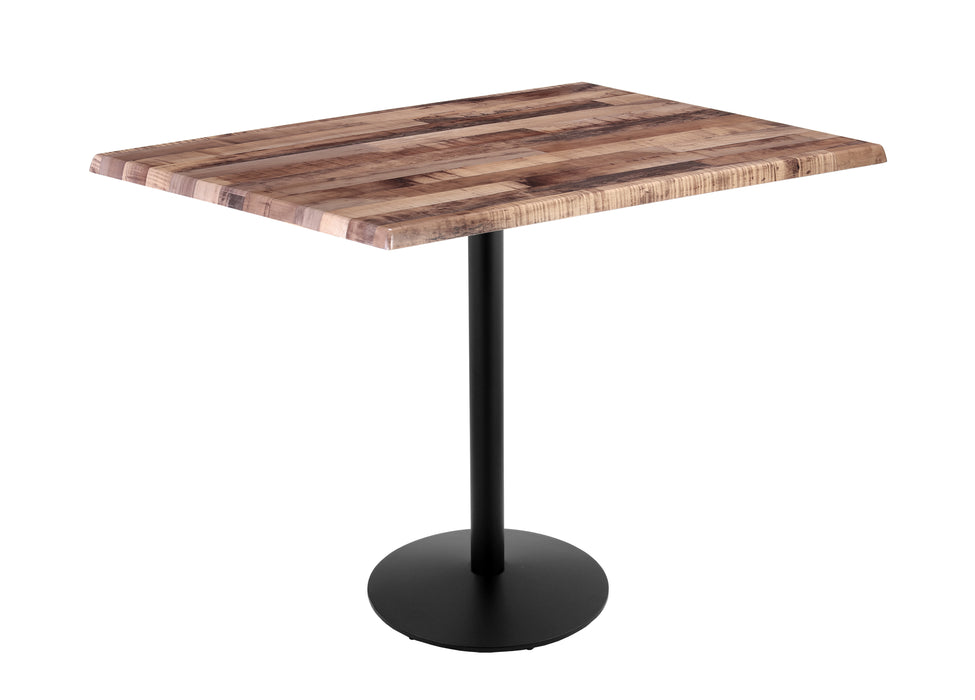 Holland Bar Stool 30" x 48" Rectangle Laminate Outdoor / Indoor Bar Height Table with Round Base