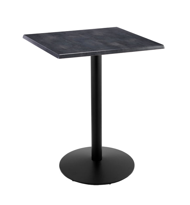 Holland Bar Stool 30" x 30" & 36" x 36" Square Laminate Outdoor / Indoor Bar Height Table with Round Base