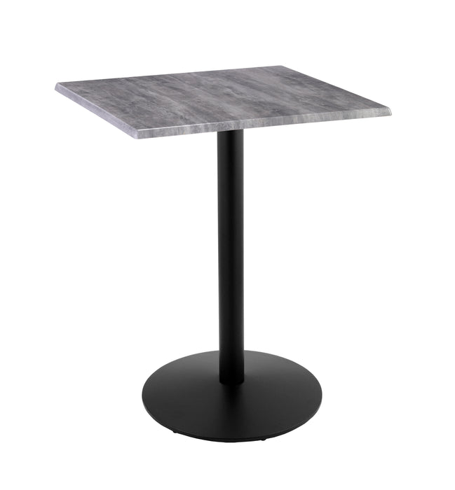 Holland Bar Stool 30" x 30" & 36" x 36" Square Laminate Outdoor / Indoor Bar Height Table with Round Base