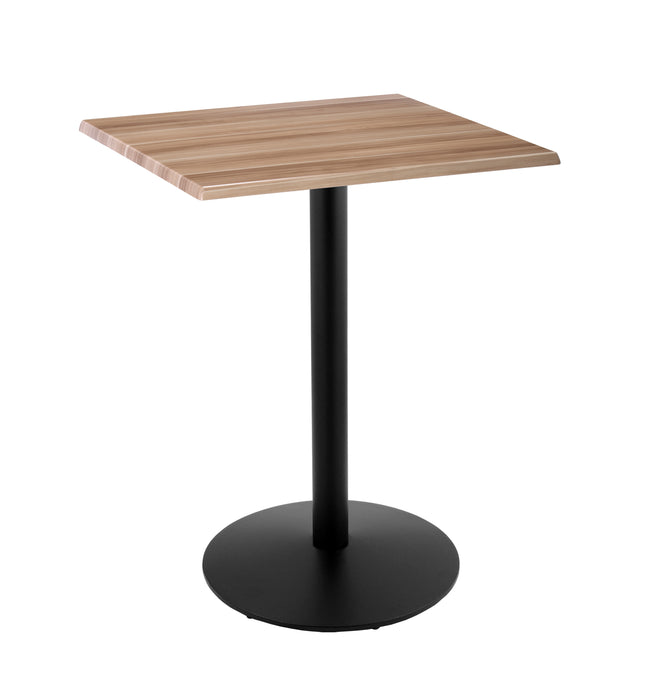 Holland Bar Stool 30" x 30" & 36" x 36" Square Laminate Outdoor / Indoor Bar Height Table with Round Base