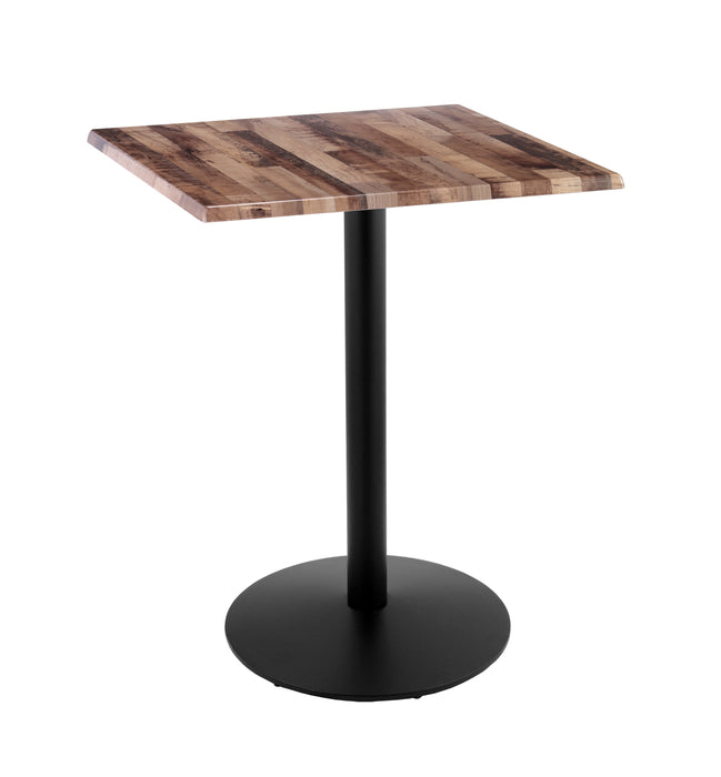 Holland Bar Stool 30" x 30" & 36" x 36" Square Laminate Outdoor / Indoor Bar Height Table with Round Base