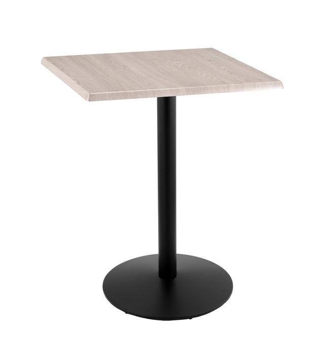Holland Bar Stool 30" x 30" & 36" x 36" Square Laminate Outdoor / Indoor Bar Height Table with Round Base