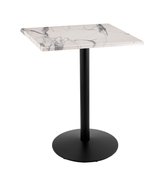 Holland Bar Stool 30" x 30" & 36" x 36" Square Laminate Outdoor / Indoor Bar Height Table with Round Base