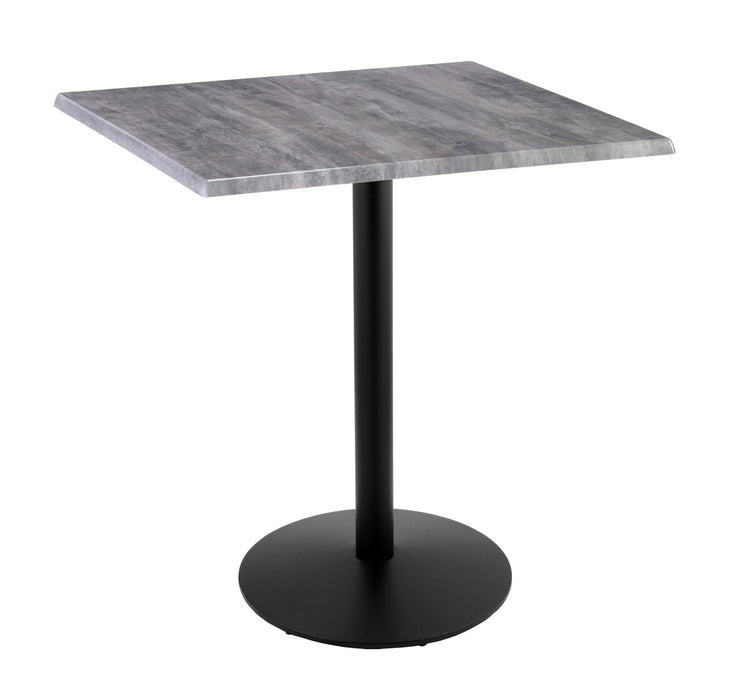 Holland Bar Stool 30" x 30" & 36" x 36" Square Laminate Outdoor / Indoor Bar Height Table with Round Base