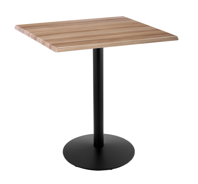 Holland Bar Stool 30" x 30" & 36" x 36" Square Laminate Outdoor / Indoor Bar Height Table with Round Base