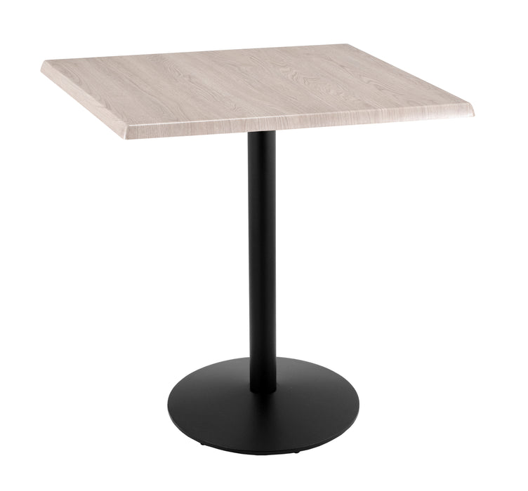 Holland Bar Stool 30" x 30" & 36" x 36" Square Laminate Outdoor / Indoor Bar Height Table with Round Base