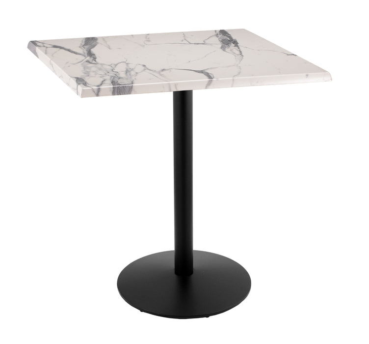 Holland Bar Stool 30" x 30" & 36" x 36" Square Laminate Outdoor / Indoor Bar Height Table with Round Base