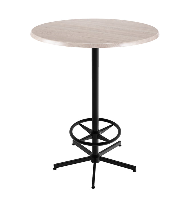 Holland Bar Stool 30" & 36" Round Laminate Outdoor / Indoor Bar Height Table with Foot Rest Base