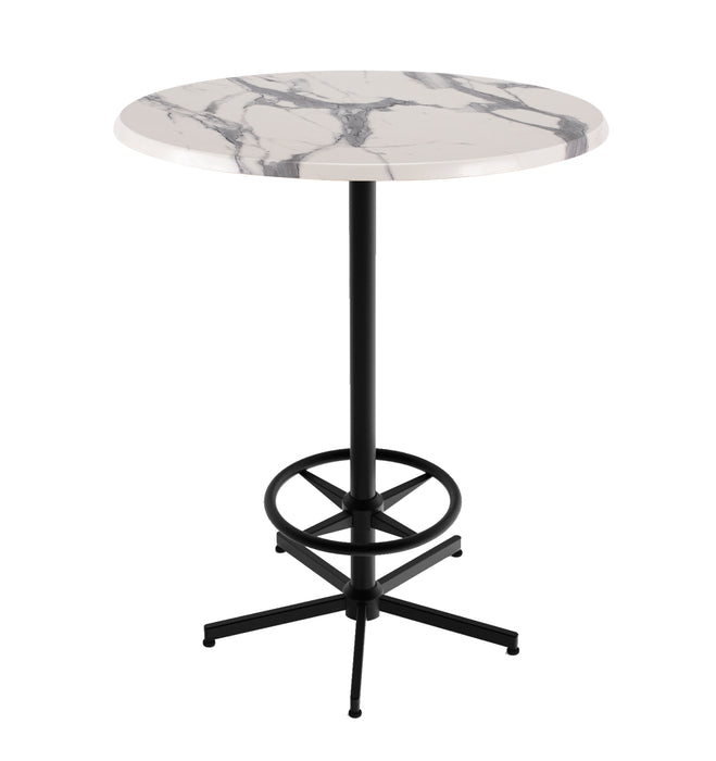 Holland Bar Stool 30" & 36" Round Laminate Outdoor / Indoor Bar Height Table with Foot Rest Base