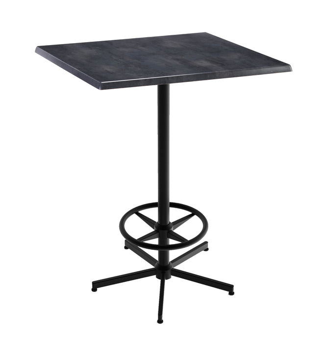 Holland Bar Stool 42" Height Square Laminate Outdoor / Indoor Bar Table with Foot Rest Base