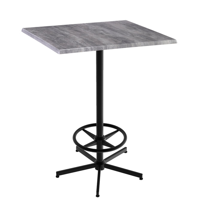 Holland Bar Stool 42" Height Square Laminate Outdoor / Indoor Bar Table with Foot Rest Base