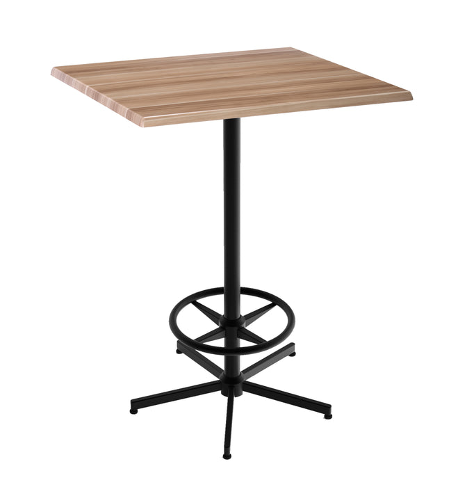 Holland Bar Stool 42" Height Square Laminate Outdoor / Indoor Bar Table with Foot Rest Base