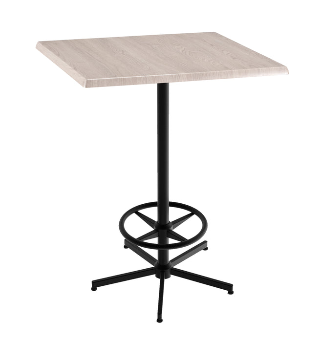 Holland Bar Stool 42" Height Square Laminate Outdoor / Indoor Bar Table with Foot Rest Base