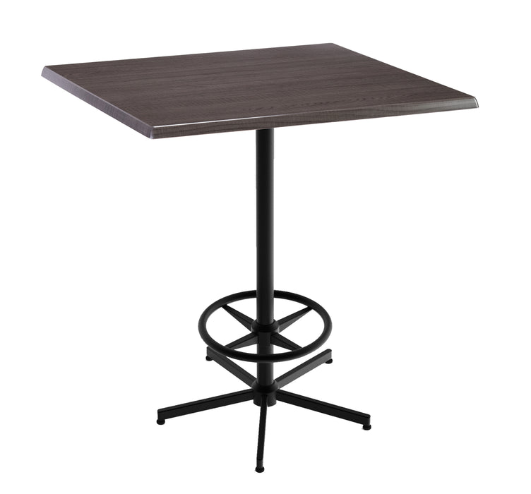 Holland Bar Stool 42" Height Square Laminate Outdoor / Indoor Bar Table with Foot Rest Base