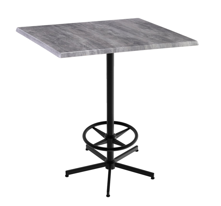 Holland Bar Stool 42" Height Square Laminate Outdoor / Indoor Bar Table with Foot Rest Base