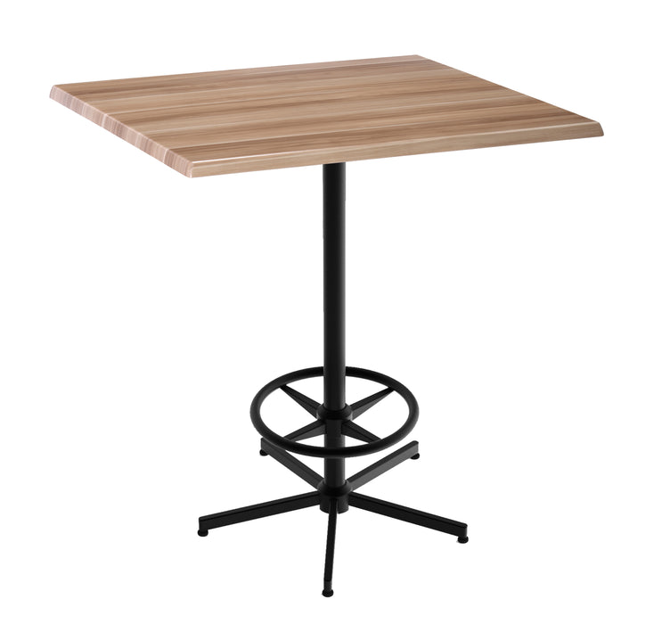 Holland Bar Stool 42" Height Square Laminate Outdoor / Indoor Bar Table with Foot Rest Base