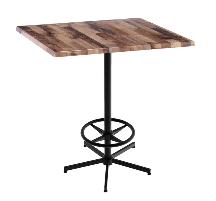 Holland Bar Stool 42" Height Square Laminate Outdoor / Indoor Bar Table with Foot Rest Base