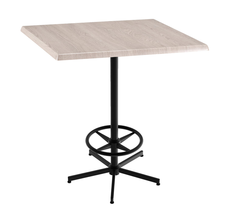 Holland Bar Stool 42" Height Square Laminate Outdoor / Indoor Bar Table with Foot Rest Base