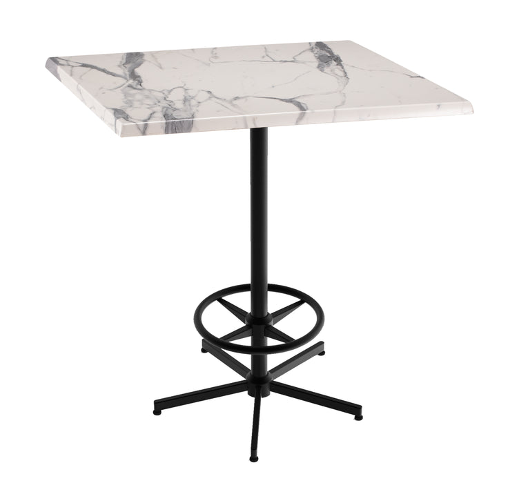 Holland Bar Stool 42" Height Square Laminate Outdoor / Indoor Bar Table with Foot Rest Base