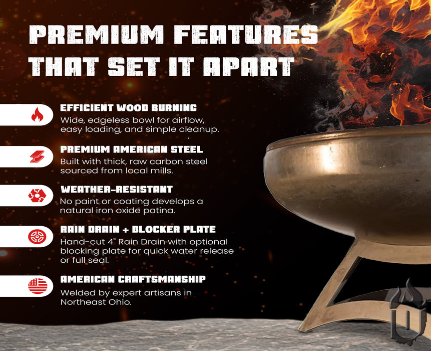 Ohio Flame Libery Fire Pit with Hollow Base