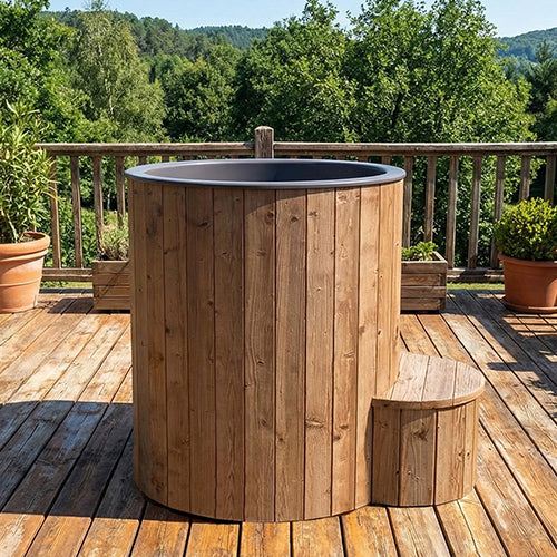 SaunaLife Model S1N Soak Series Home Cold/Hot Immersion Tub, Natural, 1-Person